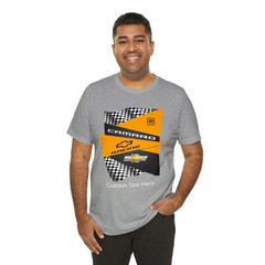 Camaro Yellow Checkered Personalized T-Shirt, Unisex Jersey Short Sleeve Tee