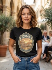 Rome Italy Colosseum Graphic T-Shirt Unisex Travel Tee
