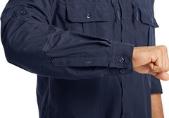 Mens Long Sleeve Cargo Shirt Sun Protection Outdoor Hiking Quick Dry Work Shirts