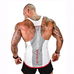 Men’s Gym Tank Top Muscle Shirt Sleeveless T Shirt Workout Fitness Training Tee