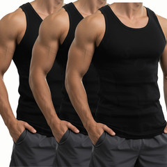 1-12 PCS MENS VESTS 100% COTTON TANK TOP SUMMER TRAINING GYM TOPS PLAIN S-2XL