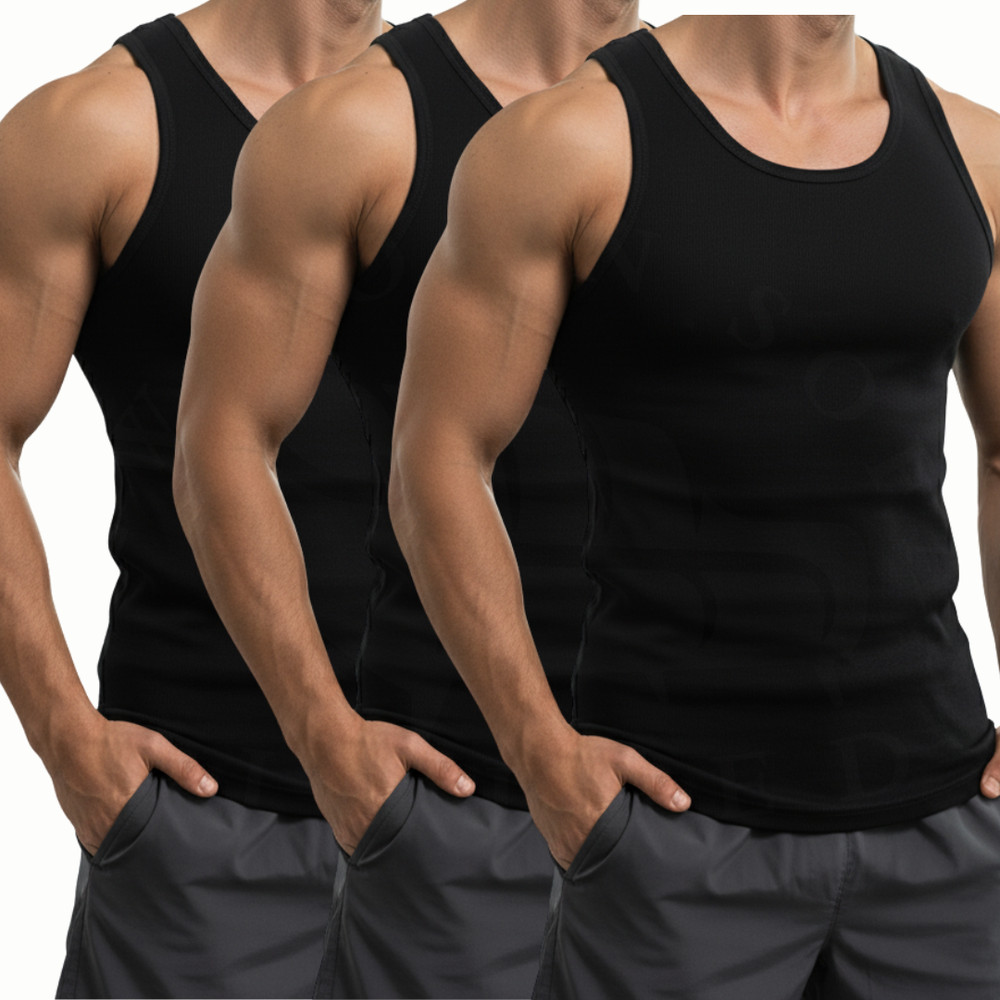 MENS VESTS 100% COTTON TANK TOP SUMMER TRAINING GYM TOPS PACK PLAIN S M L XL 2XL