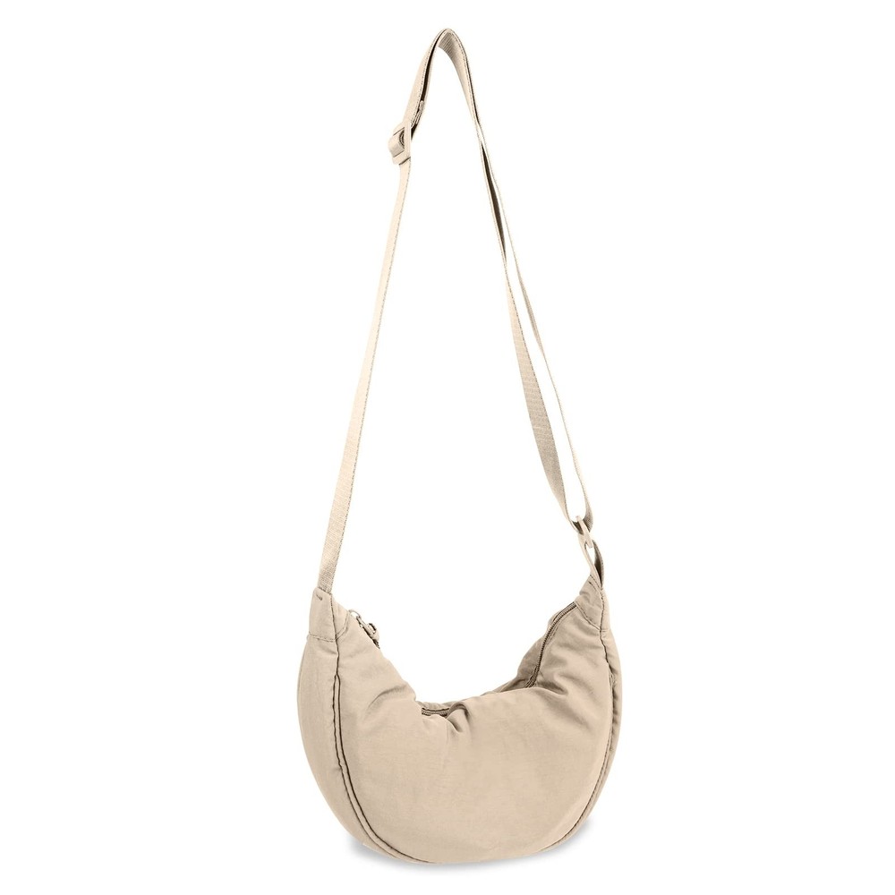 Nylon Crescent Crossbody Bag for Purses Trendy Men,Small Travel Sling Bag Hob…