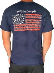Country Life Outdoors Pointer Dog American Flag T-Shirt Indigo Blue Mens Tee