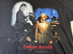 Andrea Bocelli World Tour Graphic Tee T-Shirt Adult Medium Black Delta M Vtg