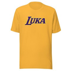 LUKA DONCIC SHIRT – LAKERS – GRAPHIC TEE – ALL SIZES – HEATHER GOLD – SCRIPT