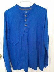John Ashford JA Size Large Long Sleeved Blue T Shirt Nice Condition