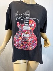 Paul McCartney 2011 Tour DOUBLE SIDED T-shirt On The Run Black L Cotton Beatles