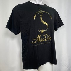 Disney Aladdin The Hit Broadway Musical Black Metallic Gold T-Shirt Men’s XL