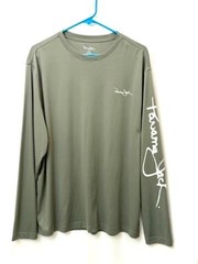 Panama Jack Long Sleeve Shirt Mens XL Olive Green Graphic Sun Protection Tee