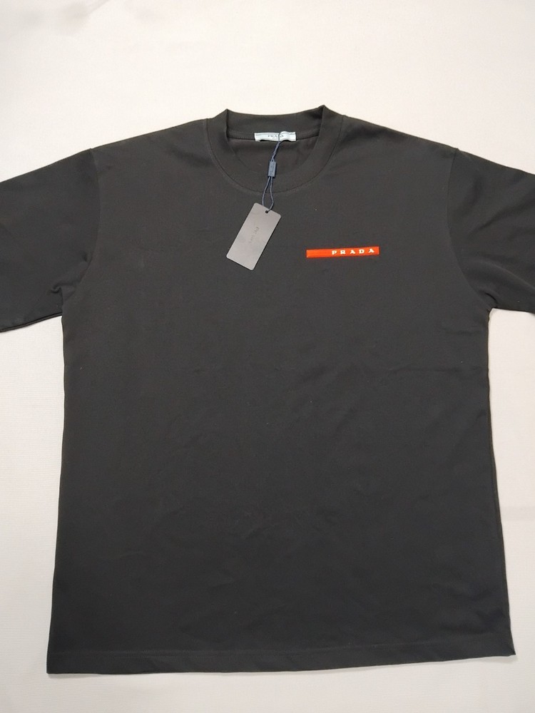 Brand New Prada Milano Red Logo Men’s 100% Cotton Short Sleeve Tshirt Top Size L