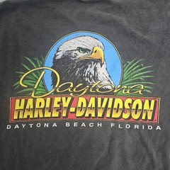 Y2K Harley Davidson Shirt Men Large XXL Black Flames Long Sleeve Hits Daytona