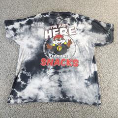 Buc-ee’s “Just Here for the Snacks” Black/white Tie Dye T-Shirt Unisex Mens XL