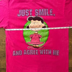 90s Just Smile And Agree With Me Lucy Shirt Large Vintage Peanuts Promo
