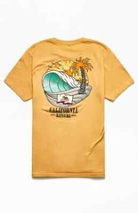 RIP CURL Men’s S/S T-Shirt CA BARREL PREMIUM – Mustard – Large – NWT – LAST ONE