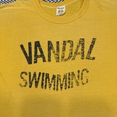 VTG 80s Russell Athletic Size LARGE University Idaho Vandal Swimming Shirt USA