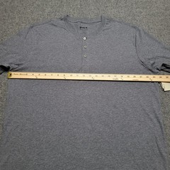 Pact Shirt Mens Large Gray Organic Cotton Softspun Long Sleeve Henley Casual