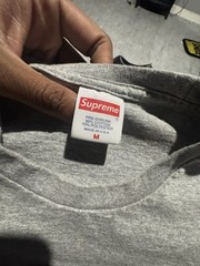 supreme new york tee size M heather grey 100% authentic