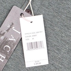 Jachs New York Henley Mens Medium Army Green J22C-389-TP7 Heathered Stretch LS