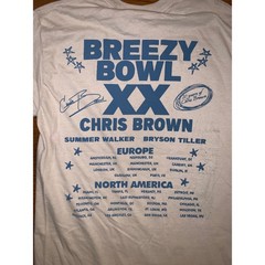 Chris Brown Breezy Bowl XX Tour T Shirt Tan Summer Walker Bryson Tiller Small