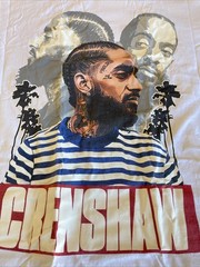 Pro Super Heavy Weight CRENSHAW Nipsey Hussle T-Shirt, White, XL , Rapper T