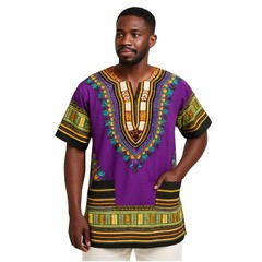 #1 Best Quality Unisex African Bright Dashiki 100%Cotton Shirt Variety Colors.