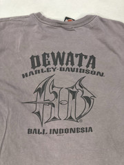 Harley Davidson Bali Indonesia Graphic T-shirt Men Large Gray Short Sleeve