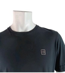 King Men’s Color Block Black And Brown Contrast Hem Short Sleeve Casual Shirt