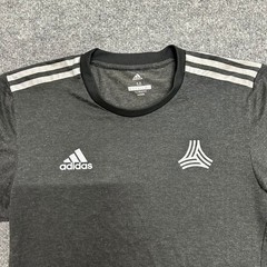 Adidas Shirt Mens Size M Charcoal Gray Climalite Athletic Soccer Short Sleeve