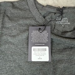 Buck Mason Trail Traverse Curved Hem T-Shirt Mens Large Carbon Black USA $45 NWT