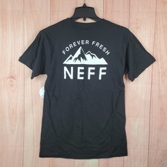 Neff Forever Fresh T Shirt Men Small Black Mountain Graphic Print Cotton Outdoor