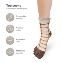 Womens Girls Toe Socks Five Fingers Cute Colorful Ankle Athletic Running