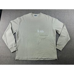 Kith Long Sleeve T-Shirt Men S Green Quinn Classic Pullover Streetwear Hypebeast