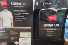 NEW Hanes Men BLACK Crew neck T-Shirt 3 Pack Comfort FIT REPACKAGED CHOOSE SZ