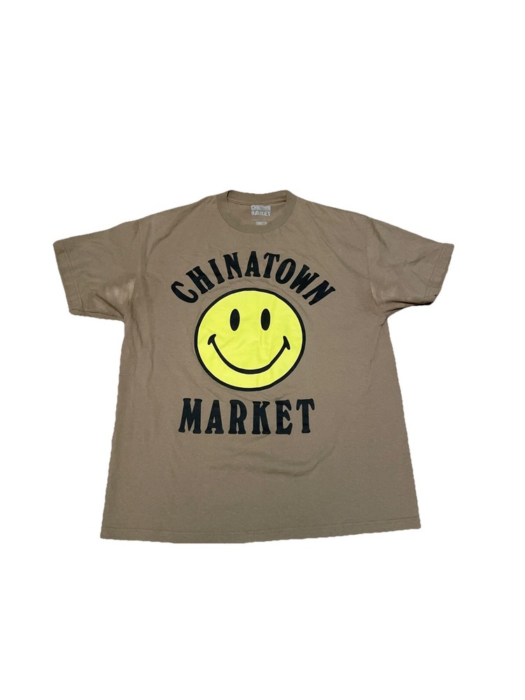 Chinatown Market Smiley Tee Men’s Short Sleeve Brown T-Shirt Size XL
