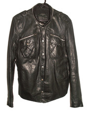 Men’s All Saints POSTNOON LEATHER SHIRT jacket overshirt XL (ref61) £159.99!!!!!