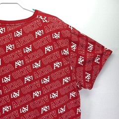 Aeropostale A87 Casual T-Shirt Men 3XL Spellout Logo All Over Print Short Sleeve