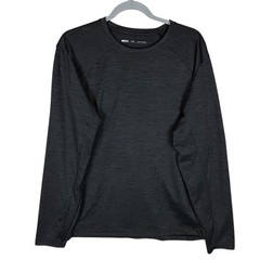 REI Co Op Shirt Mens Large Black Crew Neck Raglan Sleeve Pullover Performance
