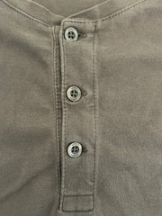 Patrick Assaraf Mens XXL Henley Shirt Vintage Sage Khaki Grey Pima Cotton