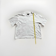 H&M Men’s Loose Fit Cropped White Solid Crew Neck Short Sleeve T-Shirt Size M