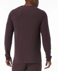 32 Degrees Men’s Ultra-Soft Long Sleeve Sleep T-Shirt, Plum, Size Large