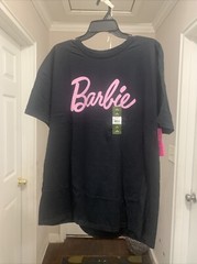 Barbie Men’s Logo Graphic Tee With Short Sleeves Black Size -XL(46-48)