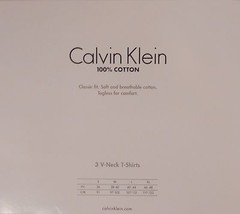 3 GENUINE CALVIN KLEIN SIZE 2XL 100% COTTON T-SHIRTS BLACK WHITE GRAY V NECK