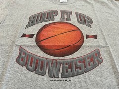 Budweiser T-Shirt XL Gray Hoop It Up Basketball Promo Beer Breweriana VTG 90s
