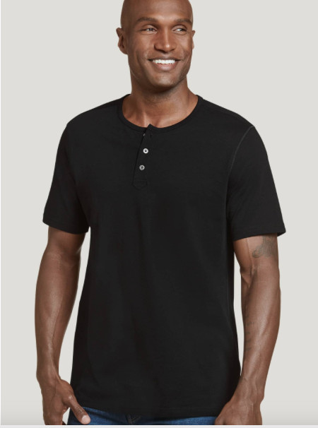 JOCKEY Mens Cotton Signature Henley S/S T-SHIRT M L XL (3 Colors) #21224 NWT