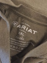 ARIAT Graphic Tee T-Shirt Men XXL Short Sleeve Crewneck Green S/S Flag On Back
