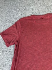 Tommy Bahama Soft Knit T Shirt Poly Blend Suede Plush Tee Size Small Red