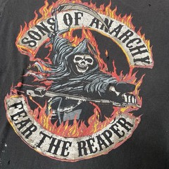 Vintage Grunge Sons of Anarchy Fear The Reaper Men’s Shirt Black Medium