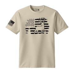 Deer Hunting American Flag Men’s US Cotton T-Shirt