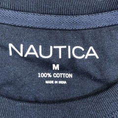 Nautica Shirt Mens Medium Blue Pocket Tee Tagless Cotton Crewneck Nautical